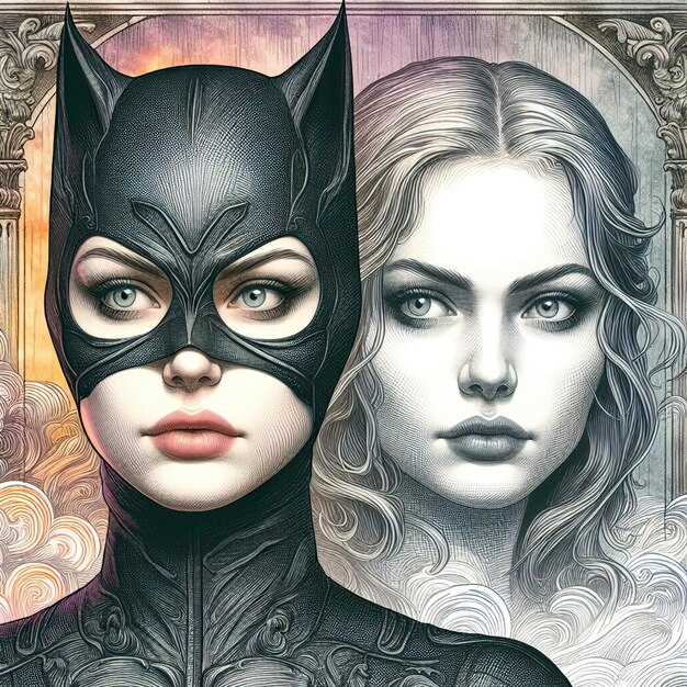Portrait of Catwoman and Selina Kyle