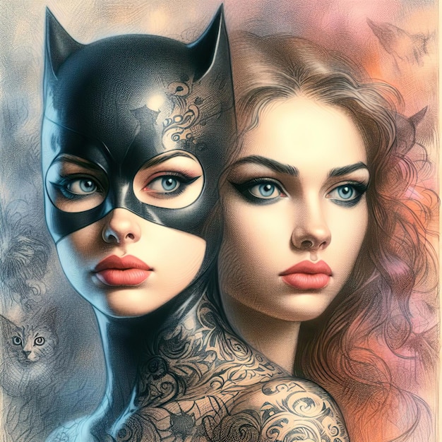 Portrait of Catwoman and Selina Kyle