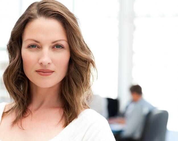 Portrait of a charismatic woman at a meeting