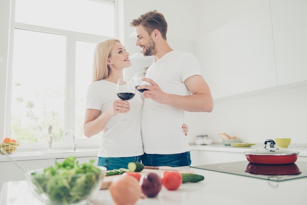 Portrait of the cheerful adorable couple