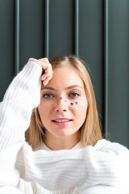 Portrait of a cheerful blond woman