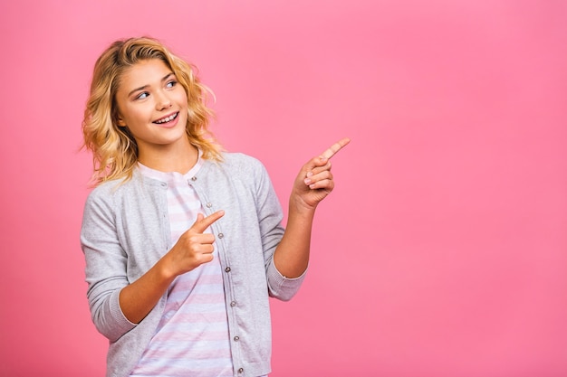 Portrait of a cheerful blonde woman