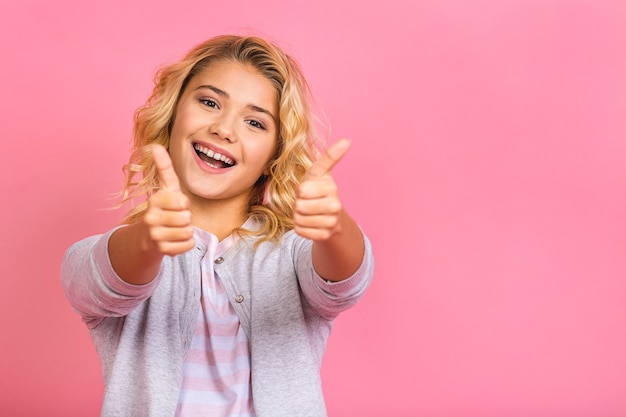 Portrait of a cheerful blonde woman