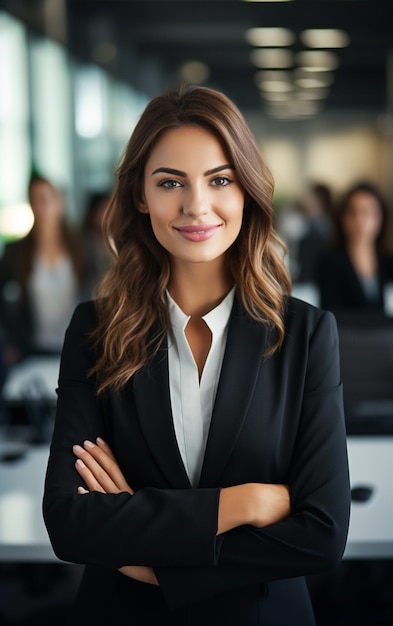 Portrait of cheerful business women in tailored Suit