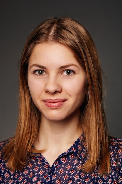 Portrait of a cheerful businesswoman and looking at camera