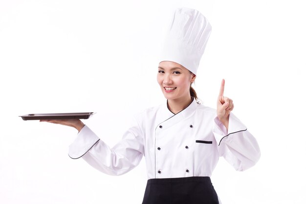 Portrait of a cheerful female chef