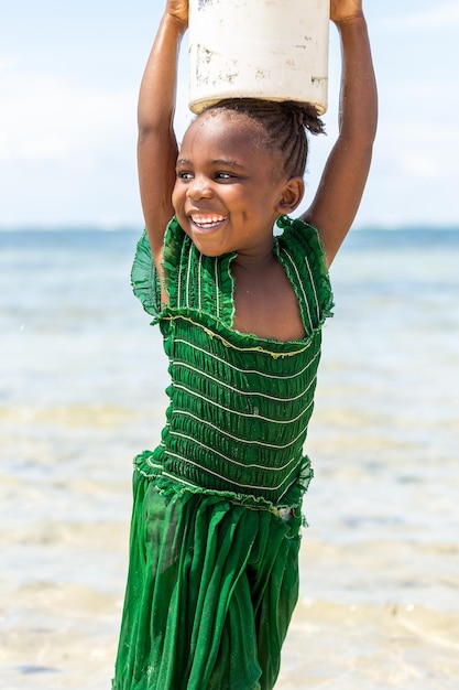 Portrait of a cheerful little African girl Kenya