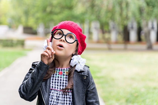 Portrait of a cheerful little girl