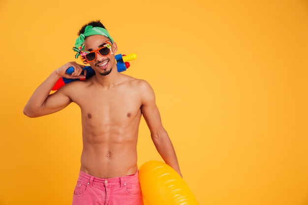 Portrait of a cheerful young african man