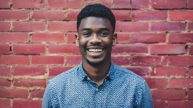 Portrait of a cheerful young african man