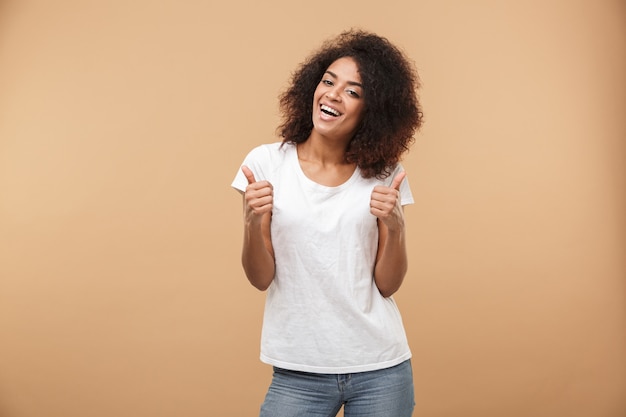 Portrait of a cheerful young african woman