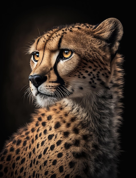 портрет гепарда. сгенерированный ИИ