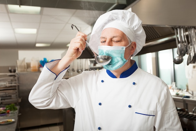 Portrait of a chef in his kitchen