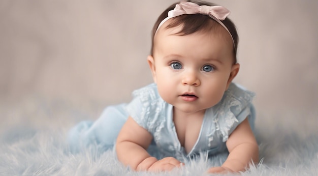 Photo portrait of a child cute baby on abstract background pretty child on background