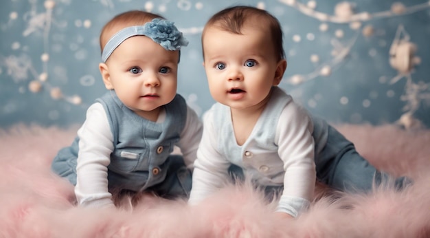 Photo portrait of a child cute baby on abstract background pretty child on background