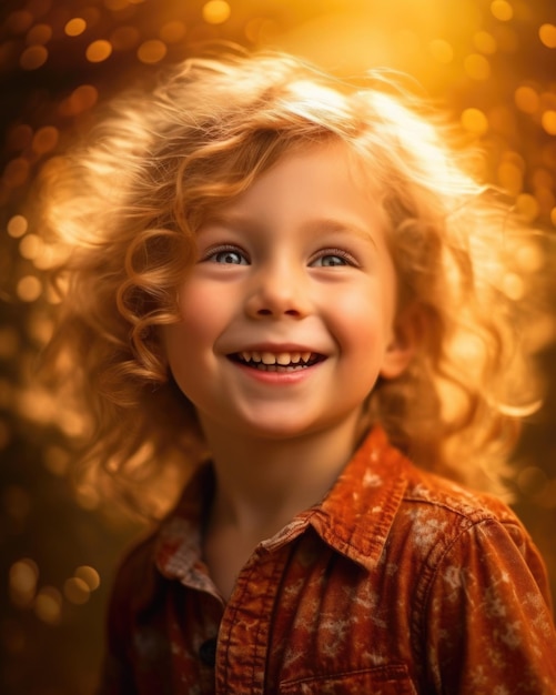 A Portrait of a Child Sparkling in the Sun Rays