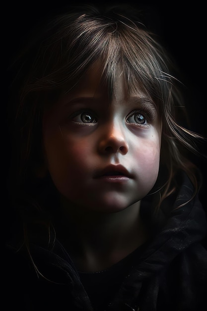 A portrait of a child with blue eyes