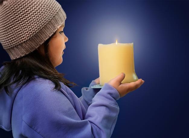 Portrait of a child with candles