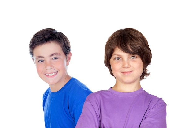 Portrait of children isolated on a white background