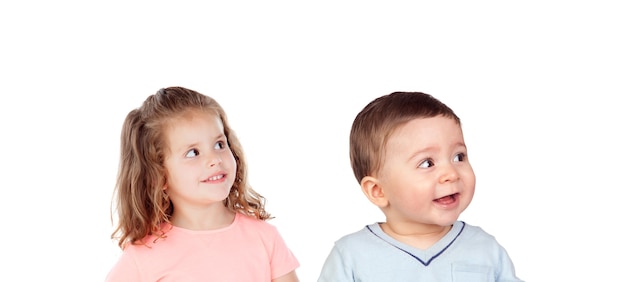 Portrait of children isolated on a white background