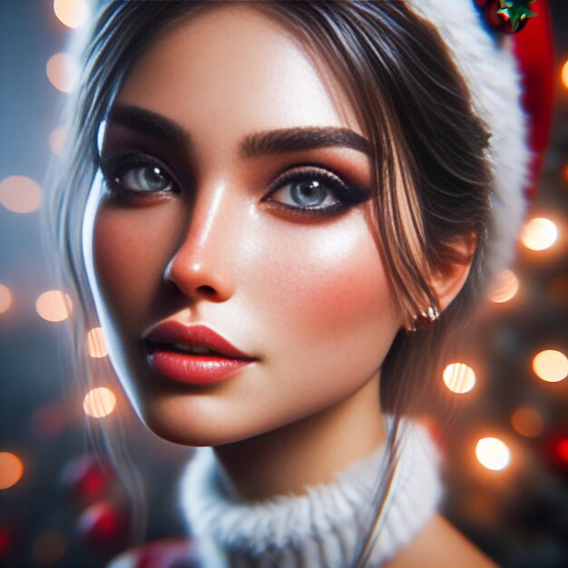 Photo portrait of christmas girl