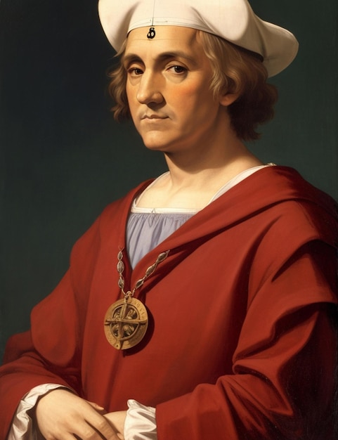 Portrait Christopher Columbus who changed world history by discovering the Americas