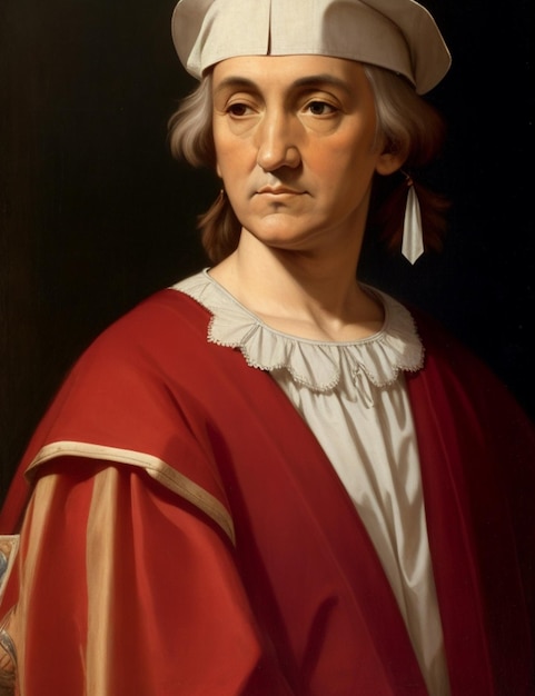 Portrait Christopher Columbus who changed world history by discovering the Americas