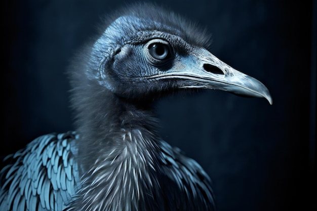 Portrait of a cinereous vulture on a dark background