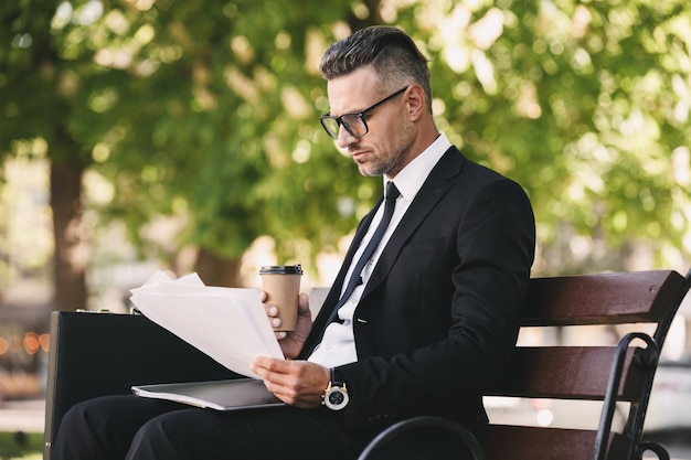 Portrait of a concentrated businessman