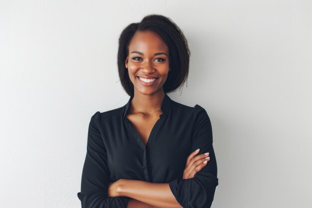 Portrait of confident black woman in fashion business