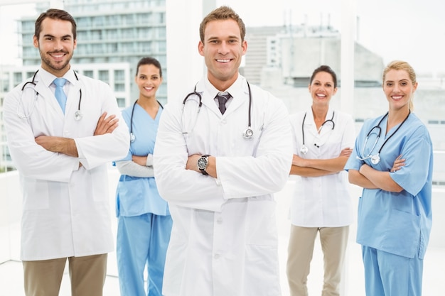 Portrait of confident doctors with arms crossed