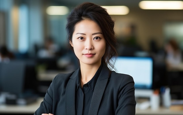 Портрет уверенной в себе зрелой женщины-предпринимателя из Азии