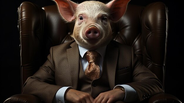 portrait of confident pig