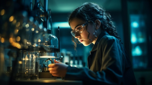 Foto ritratto di uno scienziato fiducioso in laboratorio