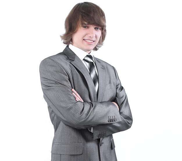 Portrait of confident young business men .isolated on white background