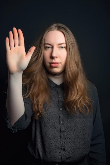 Portrait of a confident young transgender woman giving you a friendly wave