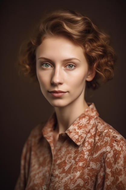 A portrait of a confident young woman created with generative ai