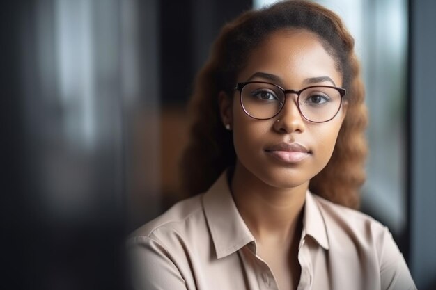 Portrait of a confident young woman working in social services created with generative ai