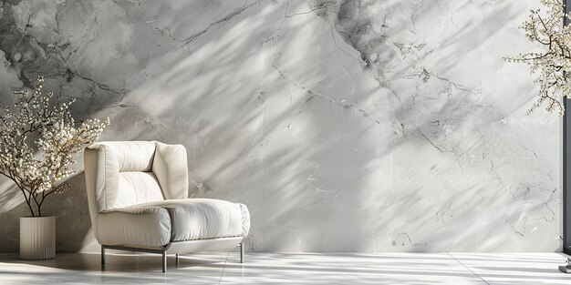 Portrait of Contemporary Armchair in Modern Luxury Room Interior