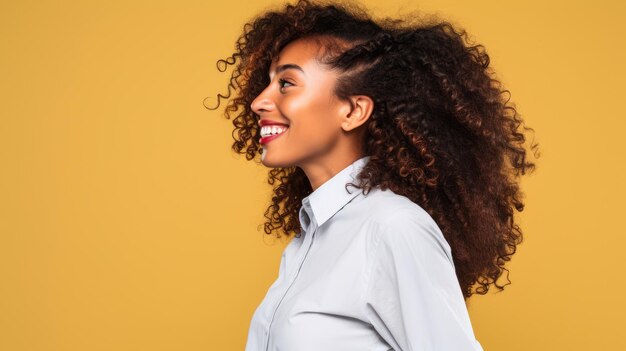 Portrait of a cool and modern black woman at background with copy space