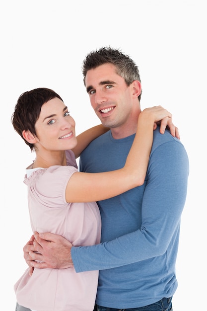 portrait of a couple embracing each other