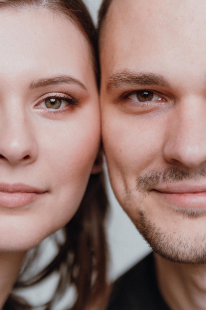 Portrait of couple in love close up
