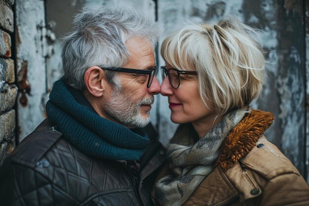 Photo portrait of a couple in love with balloons colorful