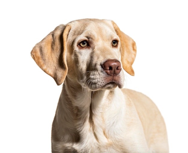 Portrait of a cream Labrador isolated on white