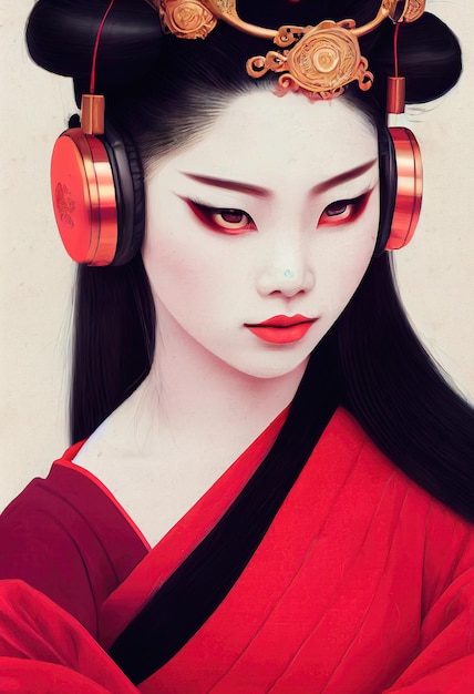 A portrait of a creative beauty wearing fancy headphones A lover of fashionable music