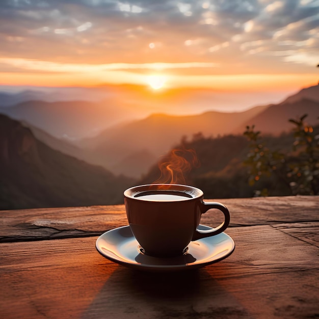 portrait of a cup of hot coffee with an aesthetic background