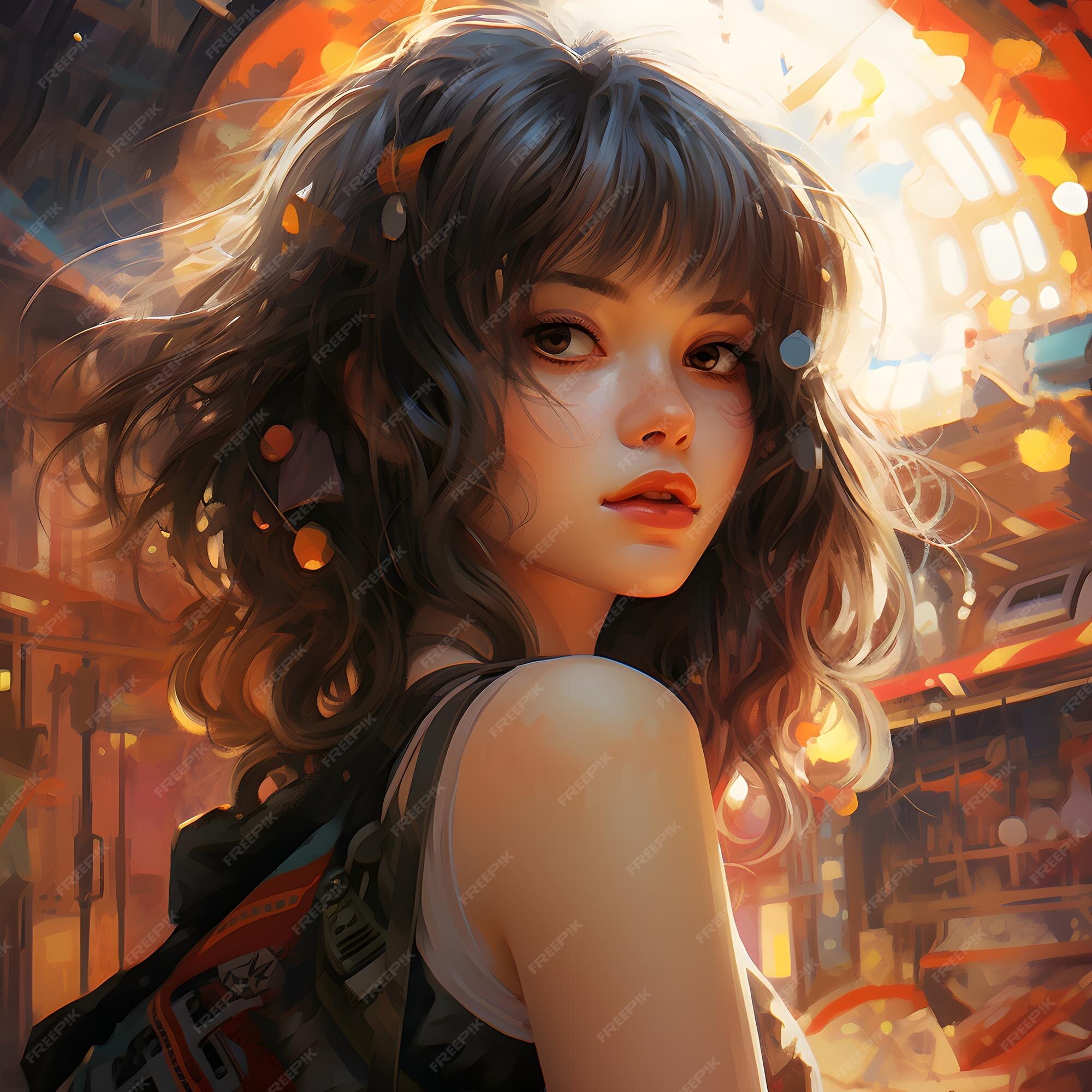 Premium AI Image Portrait Of A Cute Anime Girl Looking Behind cute-girl-art-beautiful-pictures-anime-funny-pictures