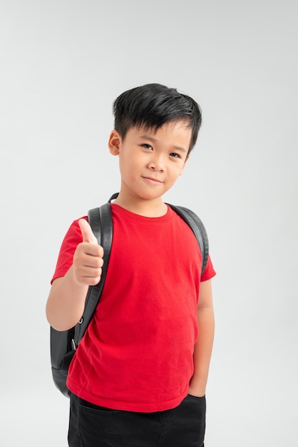 Portrait of cute Asian schoolboy