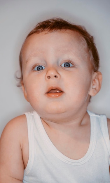 Photo portrait of cute baby boy