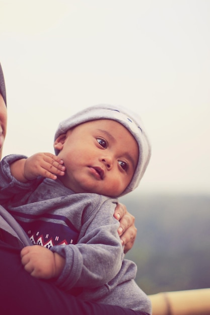 Photo portrait of cute baby boy